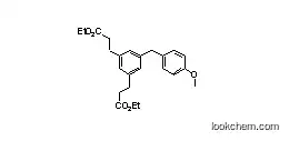 Molecular Structure of 1260763-78-7 (diethyl 3,3'-(5-(4-methoxybenzyl)-1,3-phenylene)dipropanoate)